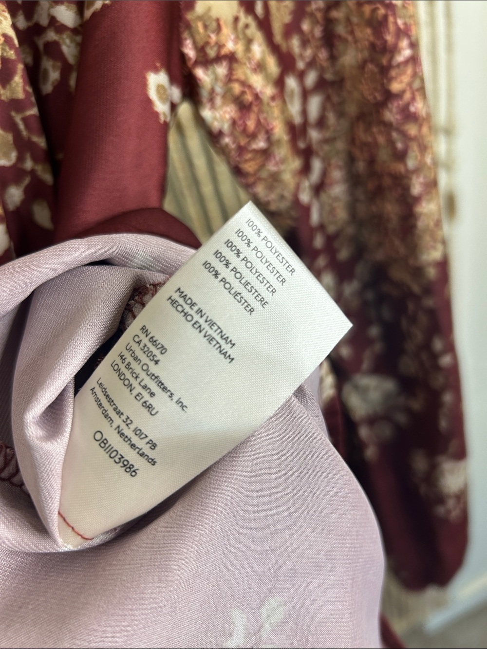 Free People Run Free Burgundy Floral Tie-Front Blouse - Picture 8 of 10